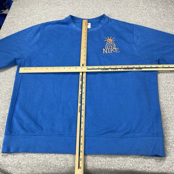 Nike Men's Crew Neck Sweatshirt Blue Orange Trance Size Large - Picture 9 of 16